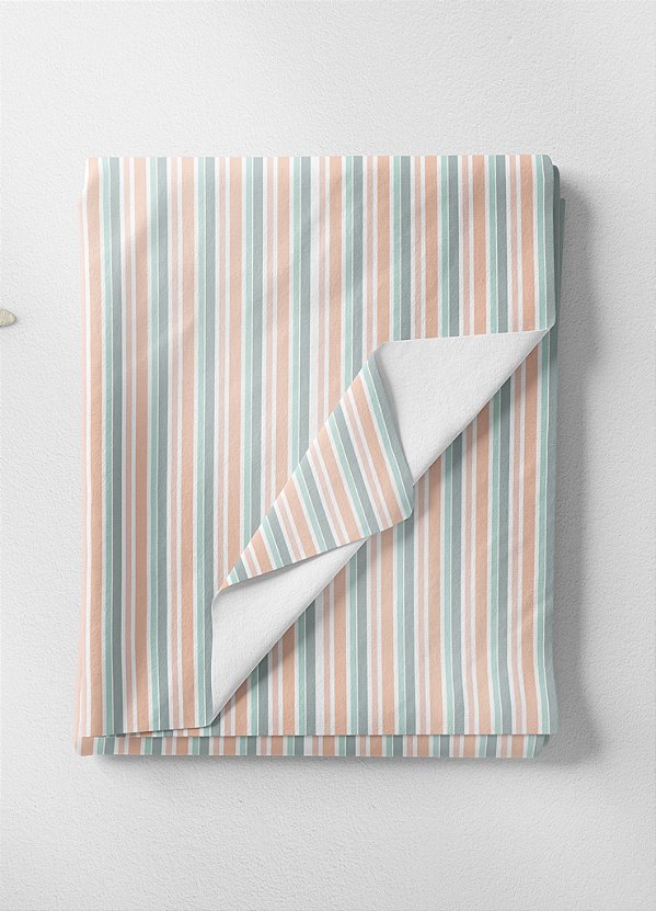 Tecido Oxford Estampa Digital Listras Tons Claros Fundo Branco 1,55m de Largura