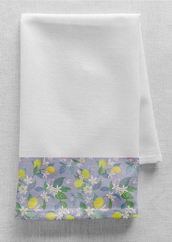 Tecido Oxford Estampa Digital Limão Fundo Roxo 1,55m de Largura