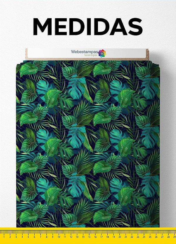 Tecido Oxford Estampa Digital Ramos e Folhas 1,55m de Largura