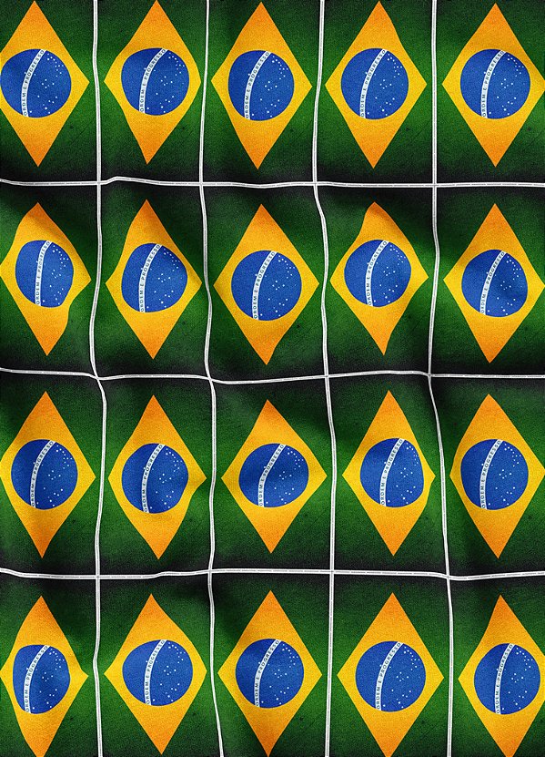 Tecido Oxford Estampa Digital Bandeirinhas do Brasil 1,55m de Largura