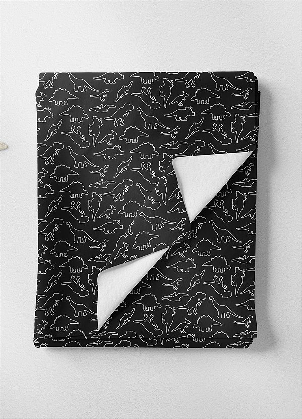 Tecido Helanca Estampa Digital Dinossauros Fundo Preto 1,55m de Largura