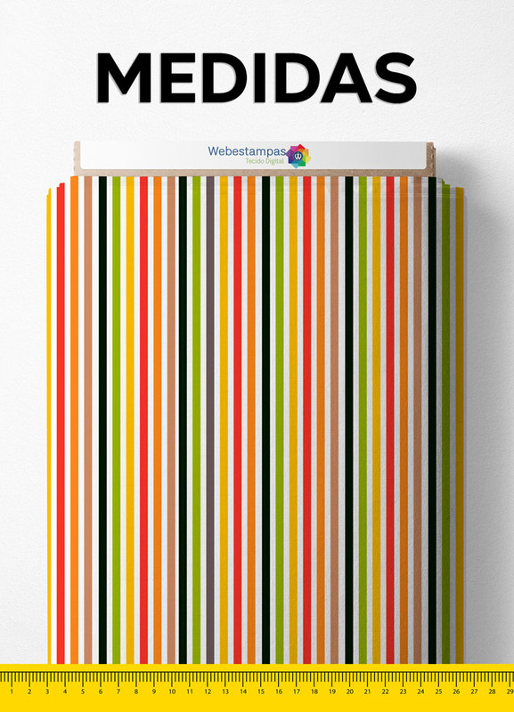 Tecido Helanca Estampa Digital Listradinho Colorido 1,55m de Largura