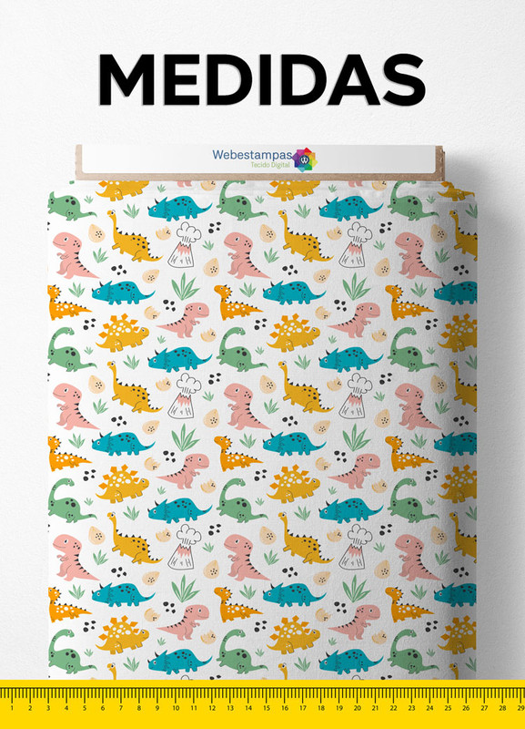 Tecido Helanca Estampa Digital Dinosaur 1,55m de Largura