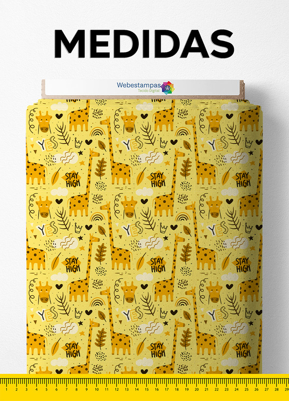 Tecido Helanca Estampa Digital Girafa 1,55m de Largura