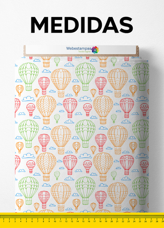 Tecido Helanca Estampa Digital Color Ballons 1,55m de Largura