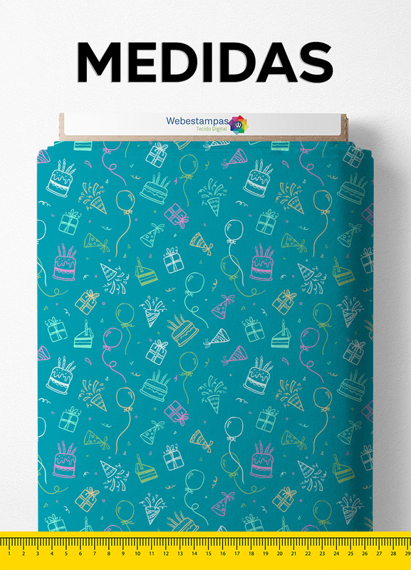 Tecido Helanca Estampa Digital Festa 1,55m de Largura