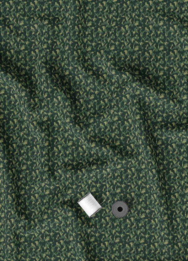 Tecido Helanca Estampa Digital Camuflagem Pequena Verde 1,55m de Largura