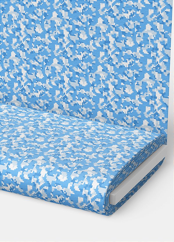 Tecido Helanca Estampa Digital Camuflado Pixel Azul Bebê 1,55m de Largura