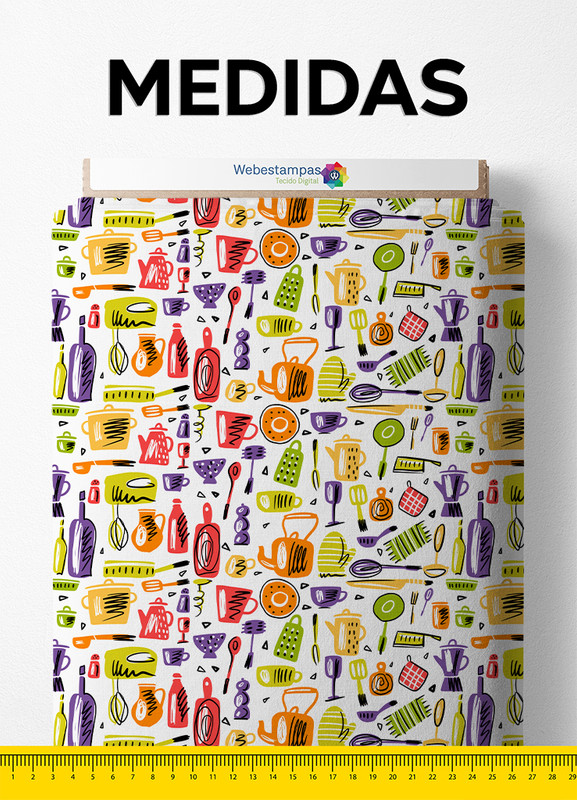 Tecido Helanca Estampa Digital Meu Cantinho 1,55m de Largura