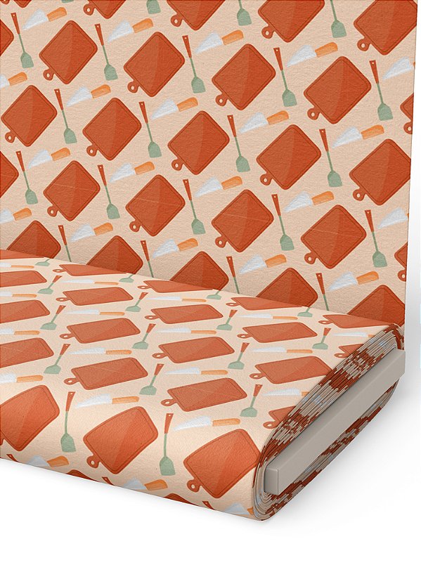 Tecido Helanca Estampa Digital Tábua Laranja 1,55m de Largura