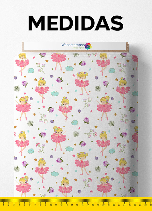 Tecido Helanca Estampa Digital Bailarina Linda 1,55m de Largura