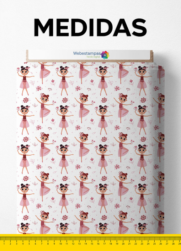 Tecido Helanca Estampa Digital Balé das Flores 1,55m de Largura