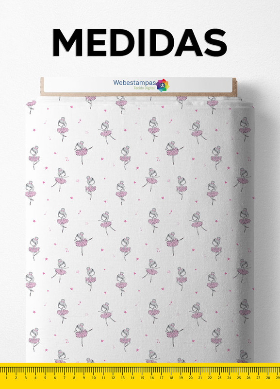 Tecido Helanca Estampa Digital Balé Musical 1,55m de Largura