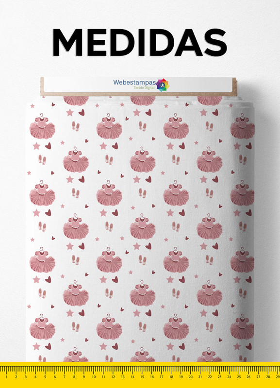 Tecido Helanca Estampa Digital Roupinha do Balé 1,55m de Largura