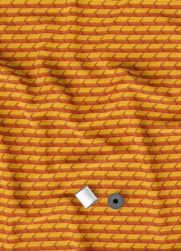 Tecido Helanca Estampa Digital 3D Laranja 1,55m de Largura