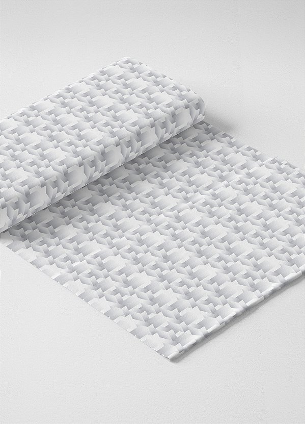 Tecido Helanca Estampa Digital Poligonal 3D 1,55m de Largura