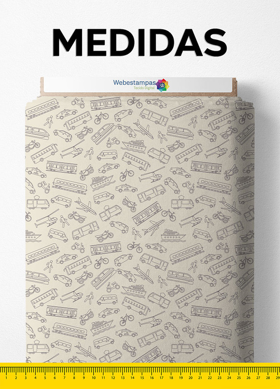 Tecido Helanca Estampa Digital Ônibus 1,55m de Largura