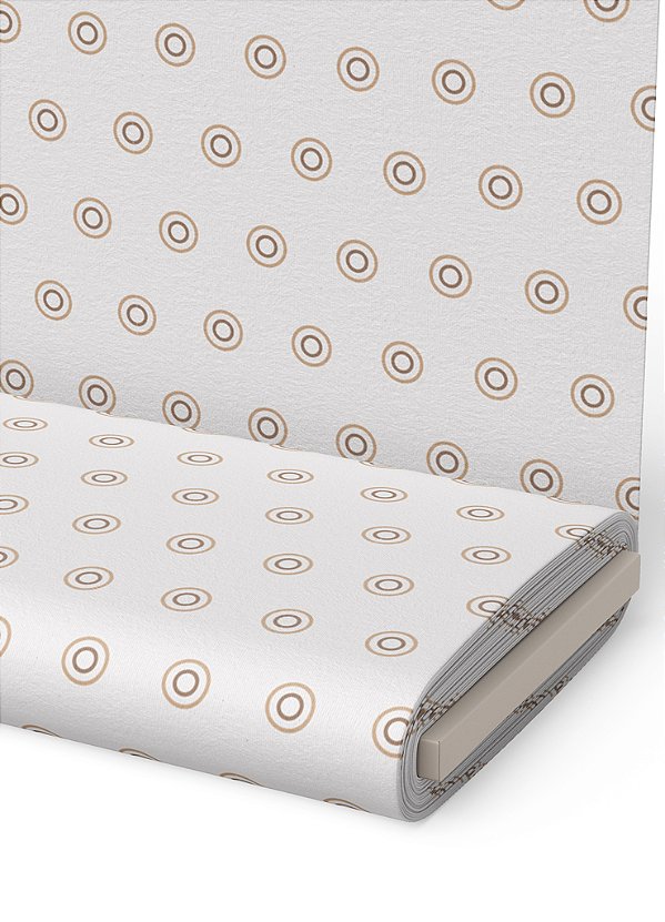 Tecido Helanca Estampa Digital Círculos Marrom e Palha 1,55m de Largura