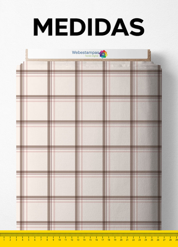 Tecido Helanca Estampa Digital Quadros Marrom Fundo Palha 1,55m de Largura