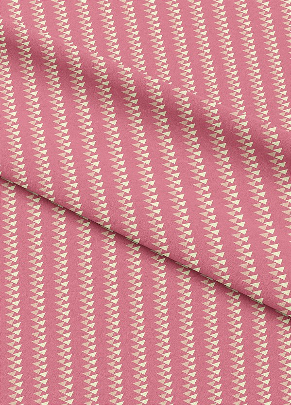 Tecido Helanca Estampa Digital Triangulo Amarelo Fundo Rose 1,55m de Largura