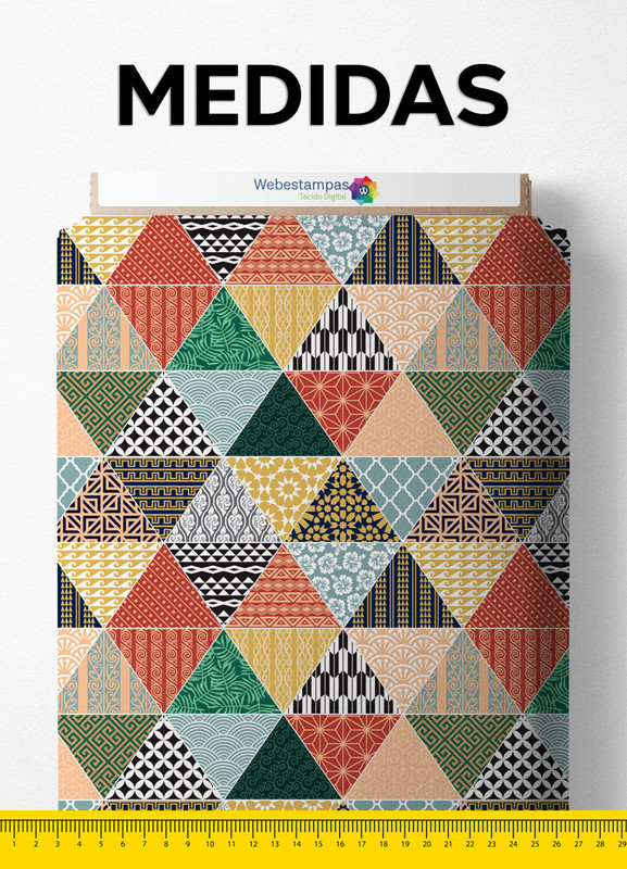 Tecido Helanca Estampa Digital Flores e Formas Multicores 1,55m de Largura