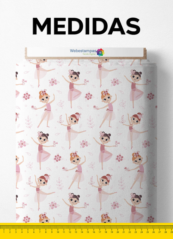 Tecido Helanca Estampa Digital Balé das Flores 1,55m de Largura