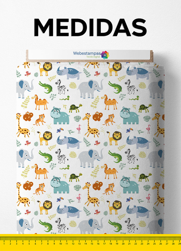 Tecido Helanca Estampa Digital Bichinhos da Africa 1,55m de Largura