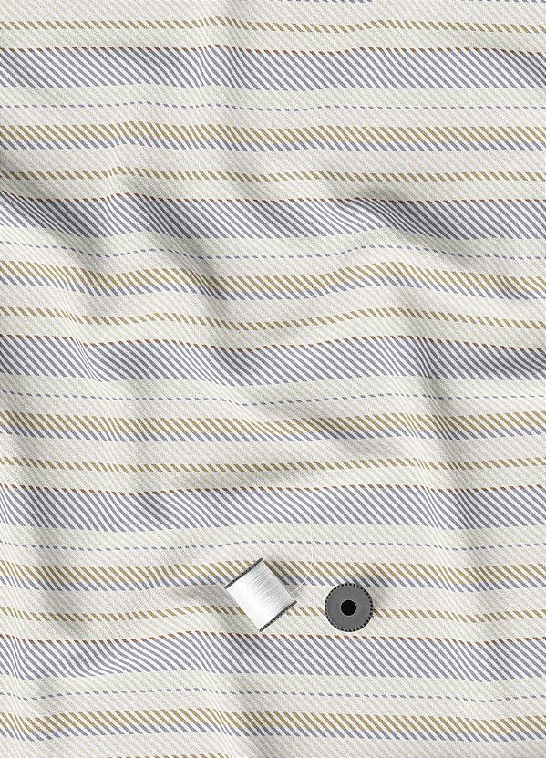 Tecido Helanca Estampa Digital Listras Palha e Azul 1,55m de Largura