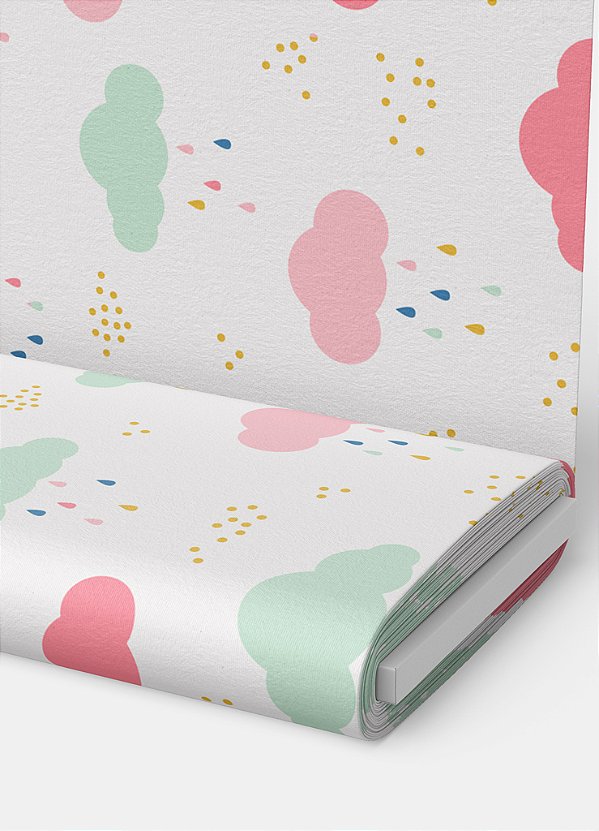 Tecido Helanca Estampa Digital Chuva Colorida 1,55m de Largura