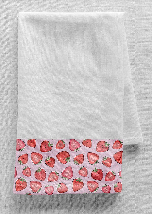 Tecido Helanca Estampa Digital Morangos 1,55m de Largura