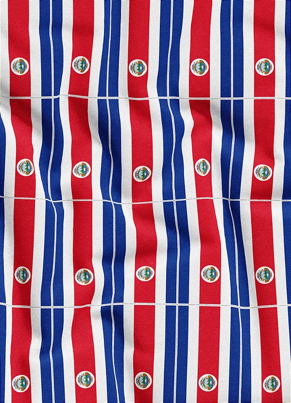 Tecido Helanca Estampa Digital Bandeirinhas da Costa Rica 1,55m de Largura