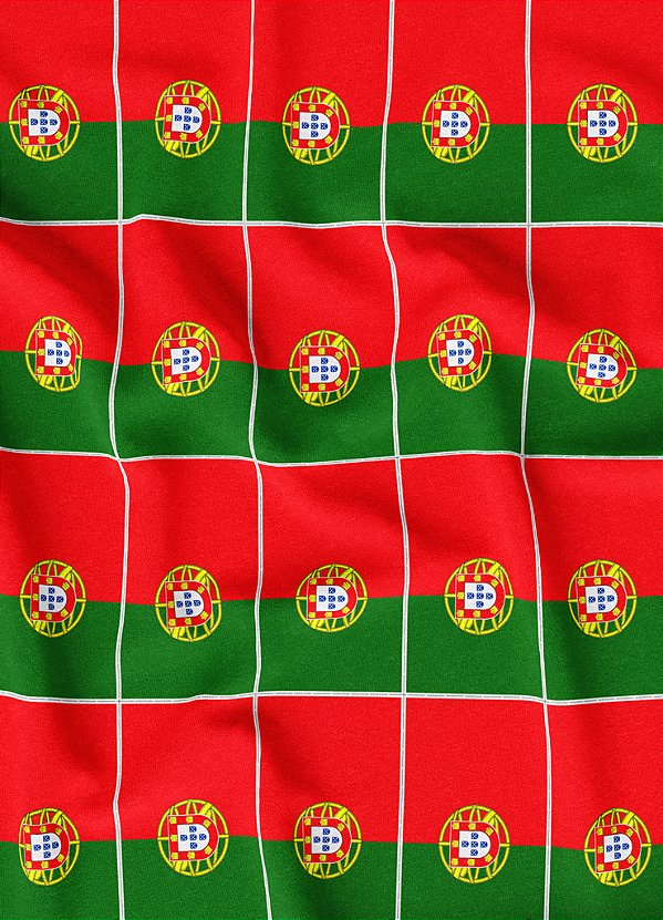 Tecido Helanca Estampa Digital Bandeirinhas de Portugal 1,55m de Largura