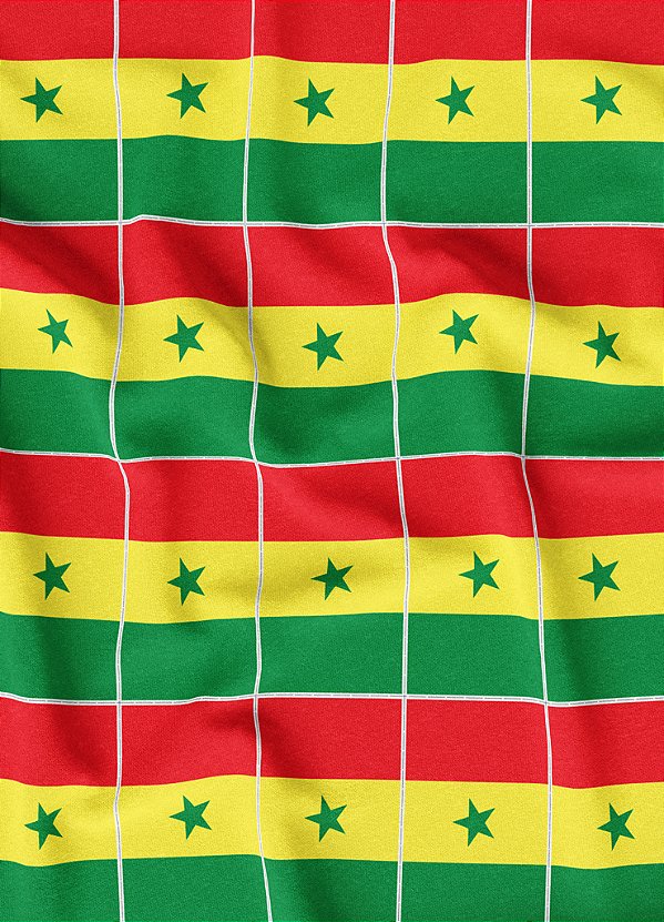 Tecido Helanca Estampa Digital Bandeirinhas de Senegal 1,55m de Largura