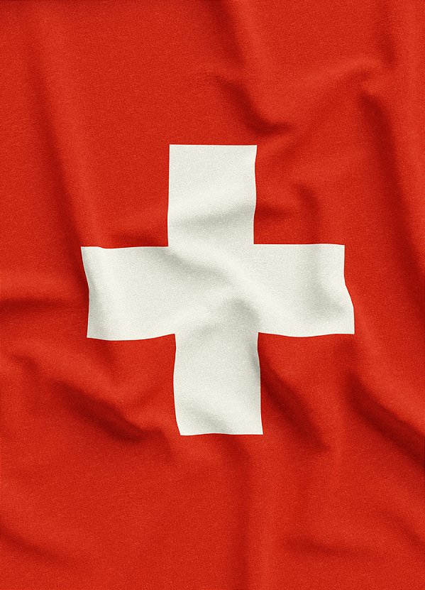 Tecido Helanca Estampa Digital Bandeira da Suíça 1,55m de Largura
