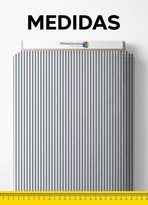 Tecido Velboa Estampa Digital Listras Azuis 1,55m de Largura
