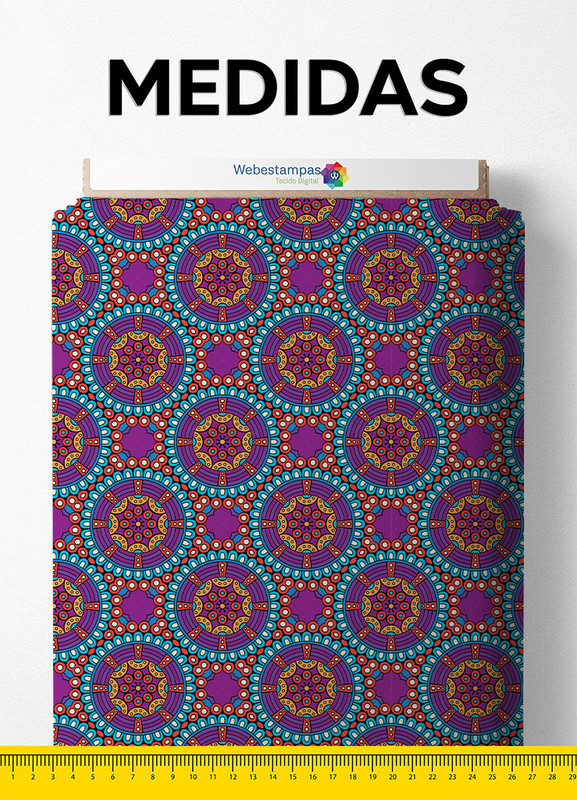 Tecido Velboa Estampa Digital Geométrica 1,55m de Largura