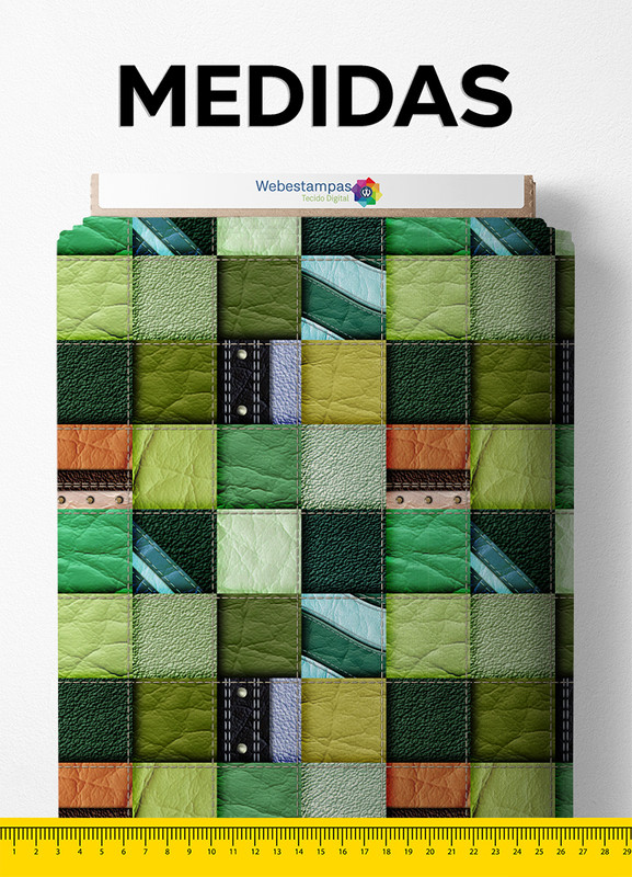 Tecido Velboa Estampa Digital Texturas Tons de Verde 1,55m de Largura