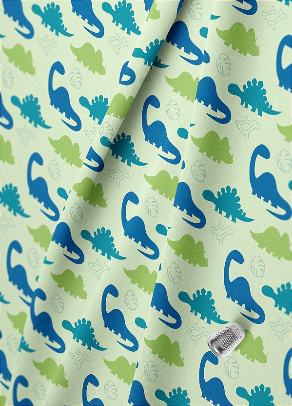 Tecido Veludo Suede Estampa Digital Dinos 1,40m de Largura