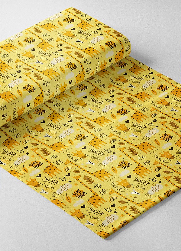 Tecido Veludo Suede Estampa Digital Girafa 1,40m de Largura