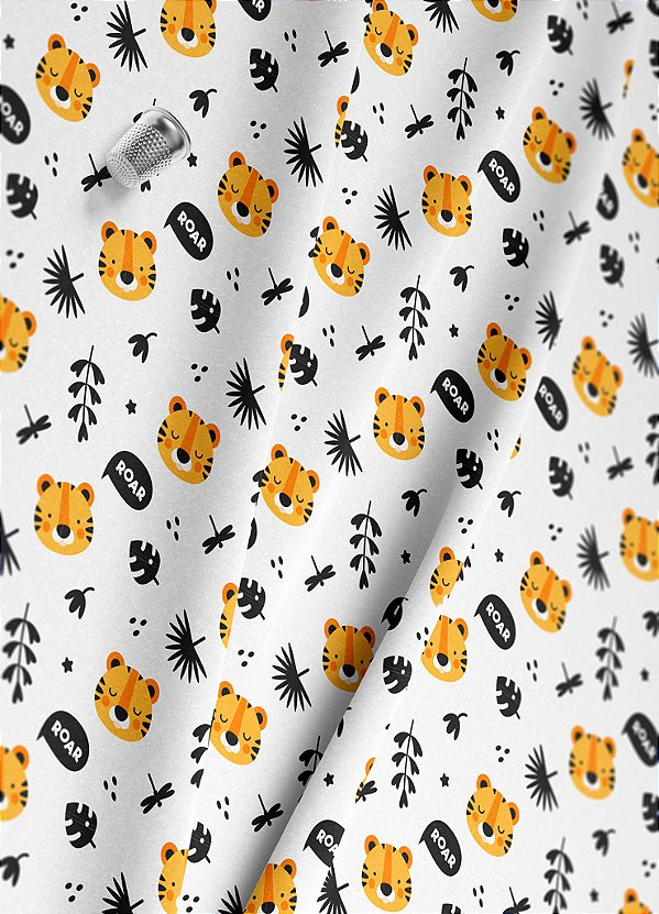 Tecido Veludo Suede Estampa Digital Tiger 1,40m de Largura