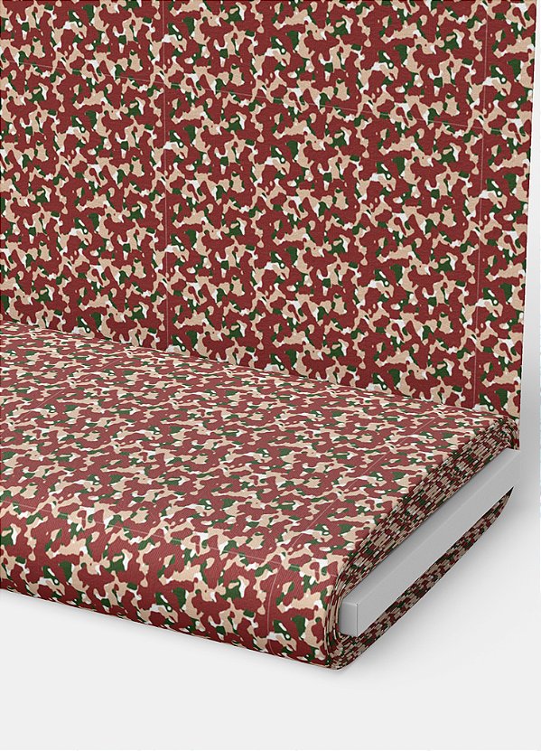 Tecido Veludo Suede Estampa Digital Camuflagem Pequena Vermelho 1,40m de Largura