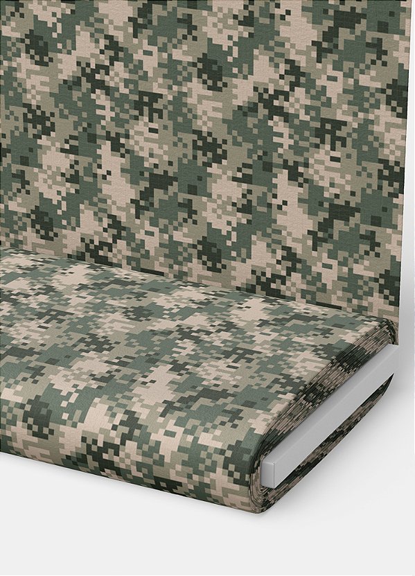 Tecido Veludo Suede Estampa Digital Camuflado Pixel Verde 1,40m de Largura