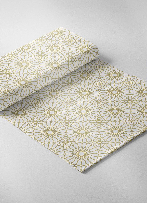 Tecido Veludo Suede Estampa Digital Arabesco Dourado Margarida 1,40m de Largura