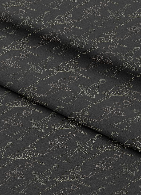 Tecido Veludo Suede Estampa Digital Silhueta Bailarina 1,40m de Largura