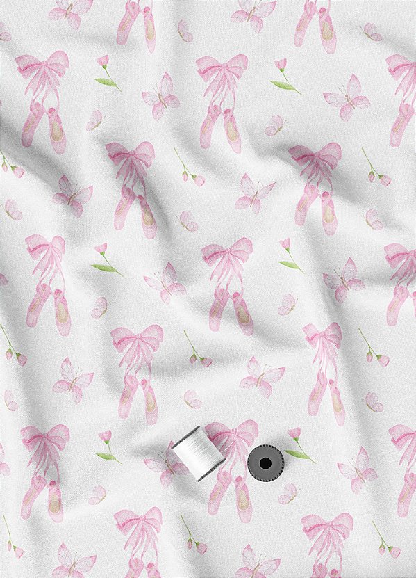 Tecido Veludo Suede Estampa Digital Tulip Ballet 1,40m de Largura