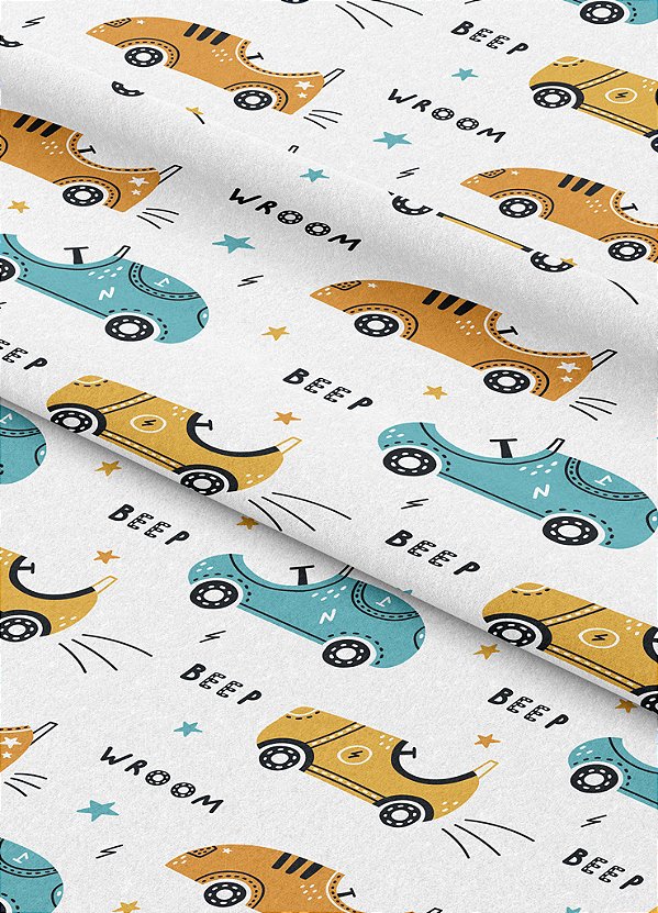 Tecido Veludo Suede Estampa Digital Carros 1,40m de Largura