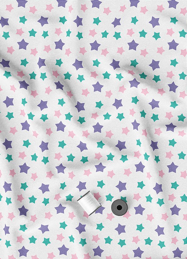 Tecido Veludo Suede Estampa Digital Constelação 1,40m de Largura