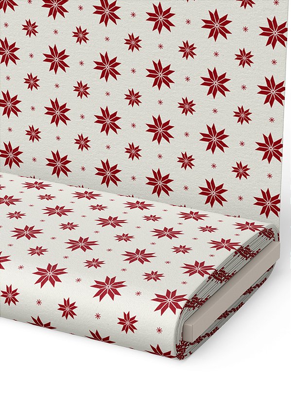 Tecido Veludo Suede Estampa Digital Natalina 1,40m de Largura
