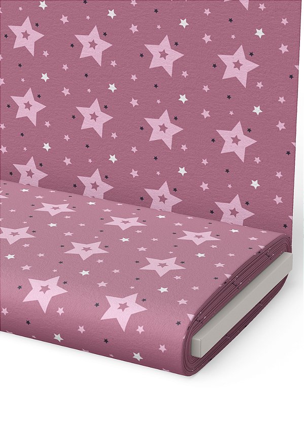 Tecido Veludo Suede Estampa Digital Big Star 1,40m de Largura