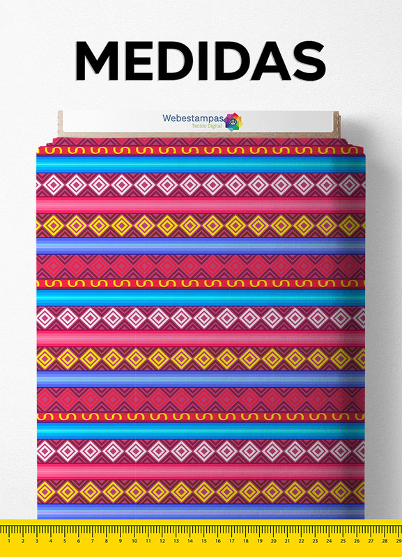 Tecido Veludo Suede Estampa Digital Peruana 1,40m de Largura